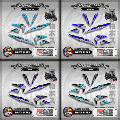 BEAT V2 STICKER DECALS ( SAKURA INSPIRED )【WITH FREEBIES】