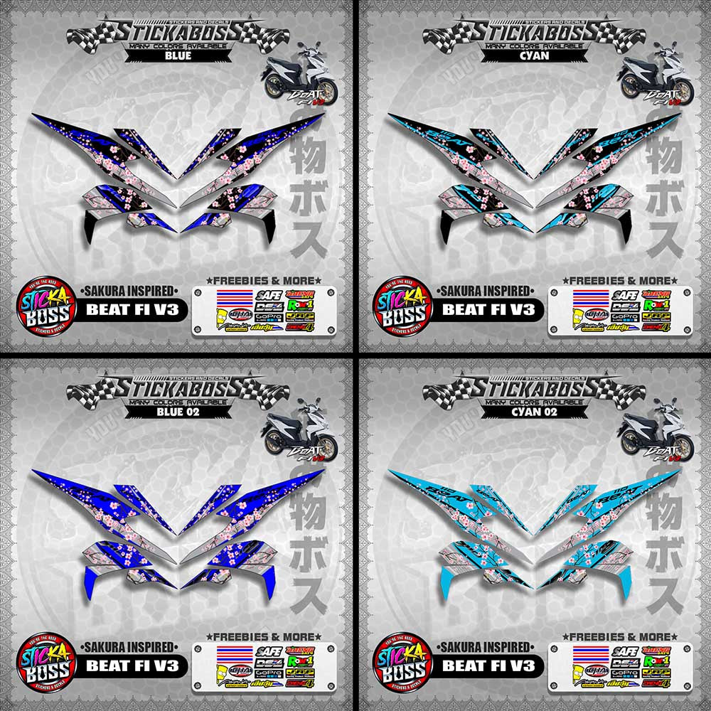 BEAT V3 STICKER DECALS ( SAKURA INSPIRED )【WITH FREEBIES】