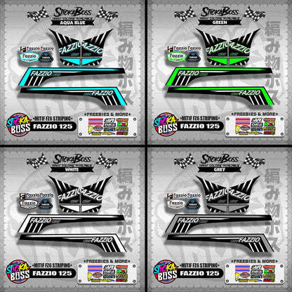 FAZZIO 125 DECALS ( MITIF FZ6 STRIPING )【WITH FREEBIES】