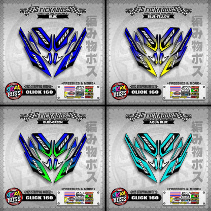 CLICK 160 STICKER DECALS ( 2025 STRIPPING MOTIF29 )【WITH FREEBIES】
