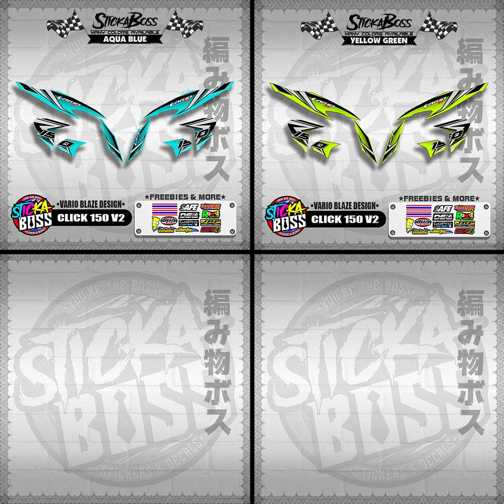 CLICK 150 V2 DECALS ( VARIO BLAZE DESIGN )【WITH FREEBIES】
