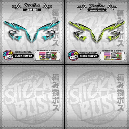 CLICK 150 V2 DECALS ( VARIO BLAZE DESIGN )【WITH FREEBIES】
