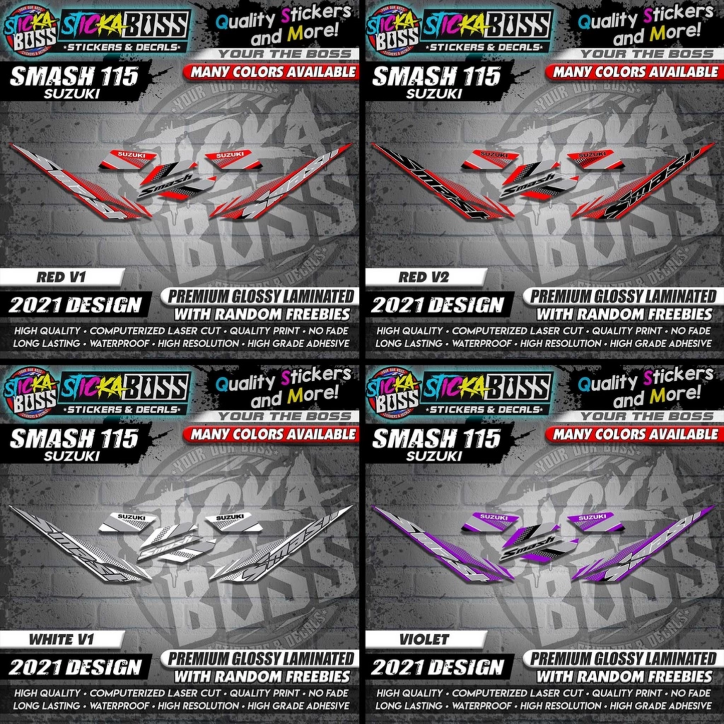 Suzuki Smash 115 Stock Decals ( 2021 DESIGN )【WITH FREEBIES】