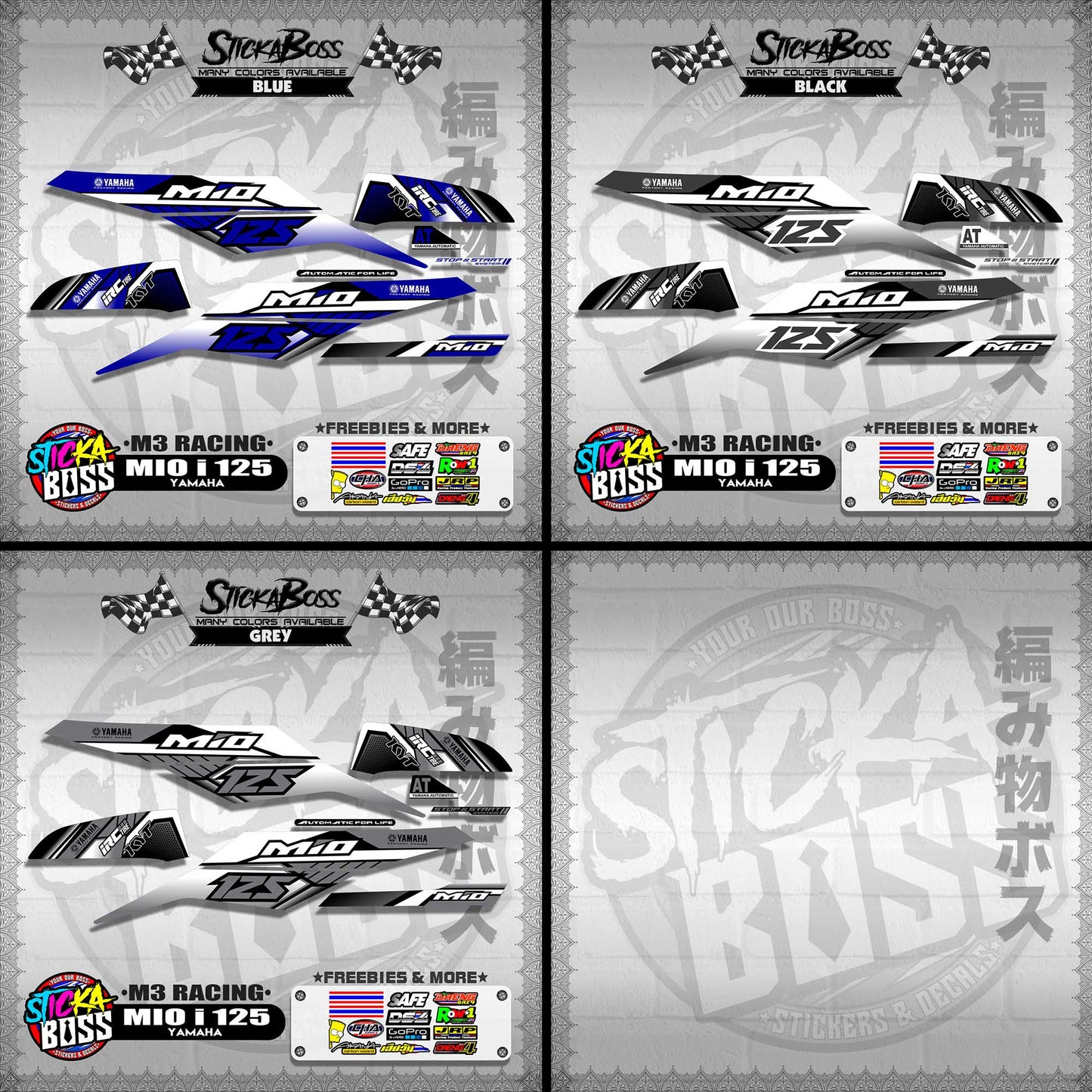 MIO i 125 STOCK DECALS ( M3 RACING ) 【WITH FREEBIES】