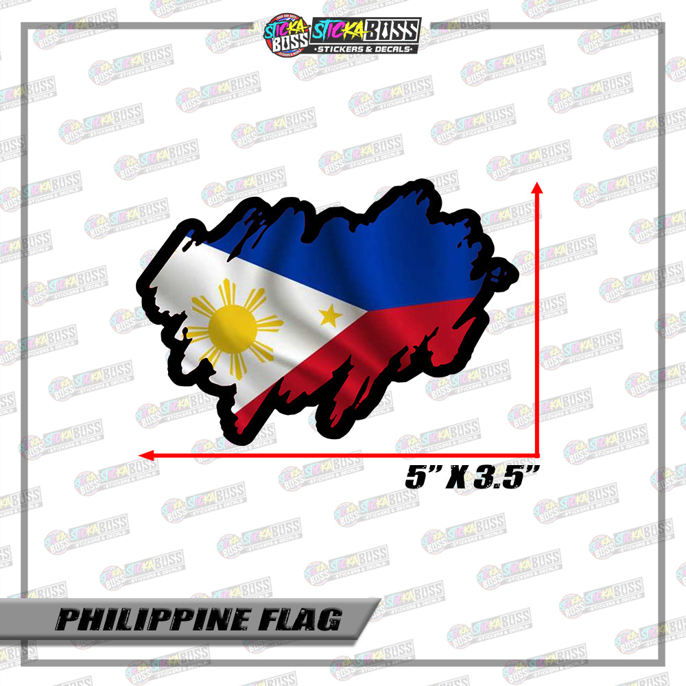 PHILIPPINE FLAG STICKER | VINYL WATERPROOF STICKER |【PRINTED】