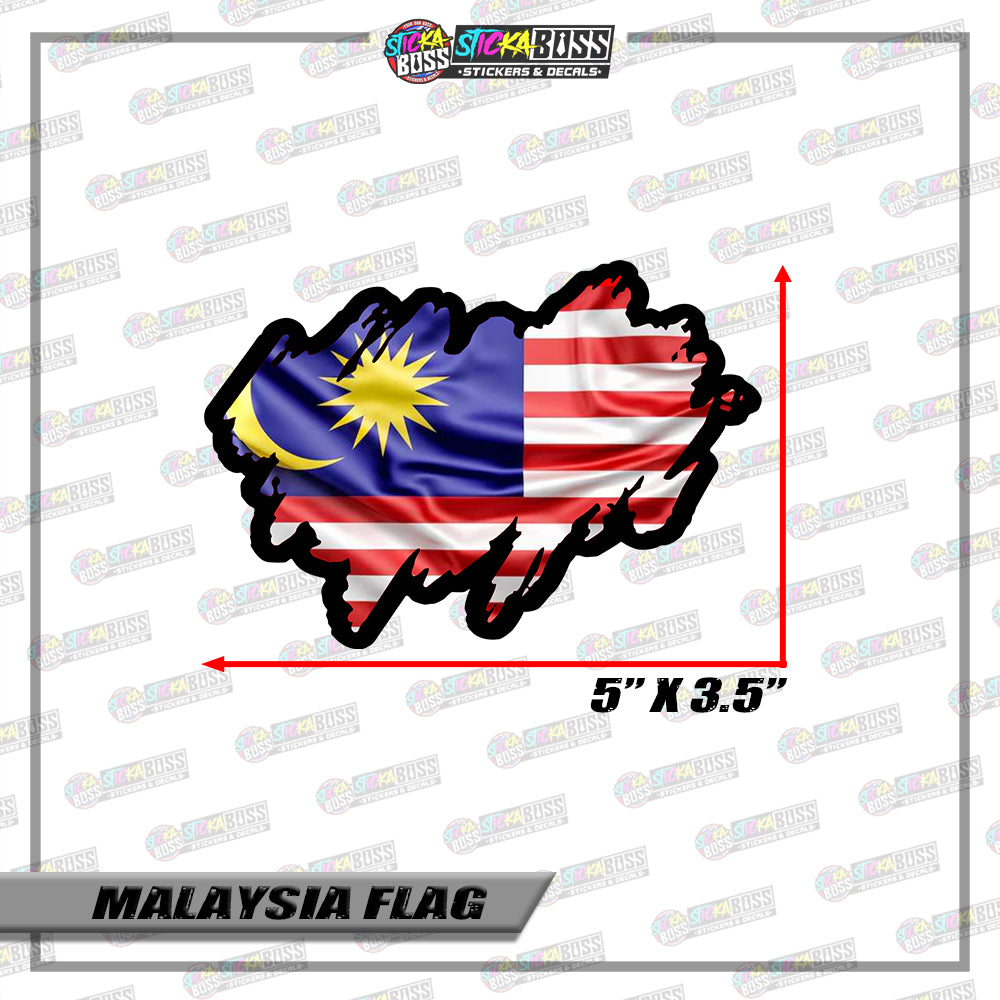 MALAYSIA FLAG STICKER | VINYL WATERPROOF STICKER |【PRINTED】