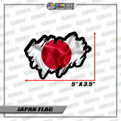 JAPAN FLAG STICKER | VINYL WATERPROOF STICKER |【PRINTED】