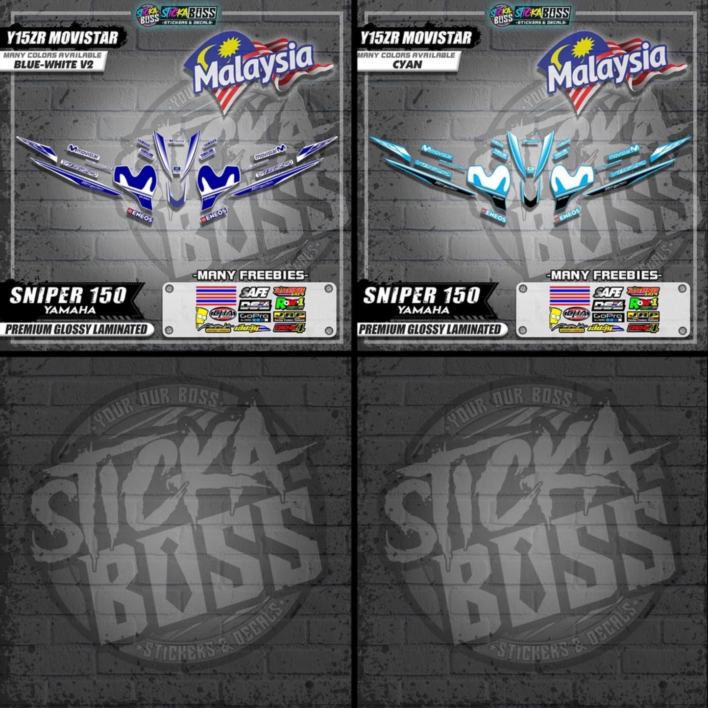 Sniper 150 Malaysian Decals ( Y15ZR MOVISTAR )【WITH FREEBIES】Malaysia Concept