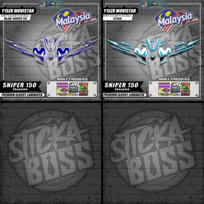 Sniper 150 Malaysian Decals ( Y15ZR MOVISTAR )【WITH FREEBIES】Malaysia Concept