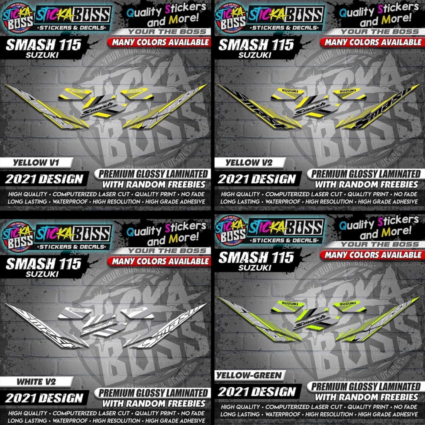 Suzuki Smash 115 Stock Decals ( 2021 DESIGN )【WITH FREEBIES】