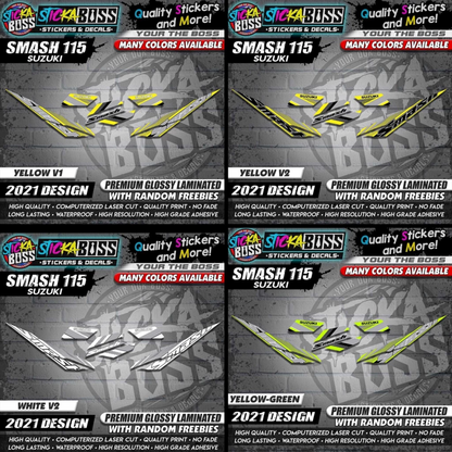 Suzuki Smash 115 Stock Decals ( 2021 DESIGN )【WITH FREEBIES】