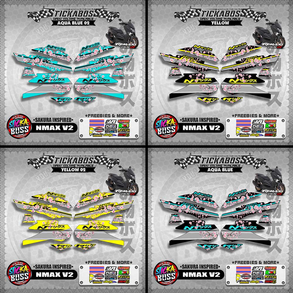 NMAX V2 STICKER DECALS ( SAKURA INSPIRED )【WITH FREEBIES】