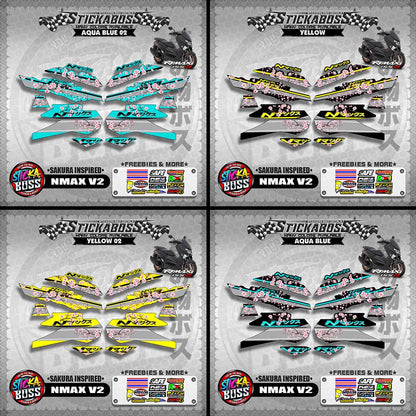 NMAX V2 STICKER DECALS ( SAKURA INSPIRED )【WITH FREEBIES】