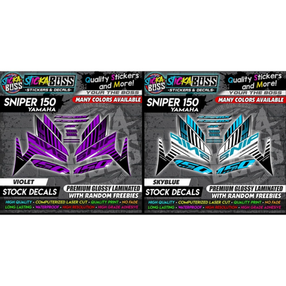YAMAHA SNIPER 150 Stock Decals [ASSORTED COLORS] Sticker【PREMIUM GLOSSY LAMINATED】