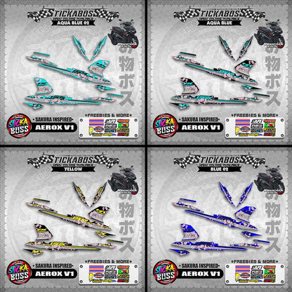 AEROX V1 STICKER DECALS ( SAKURA INSPIRED )【WITH FREEBIES】