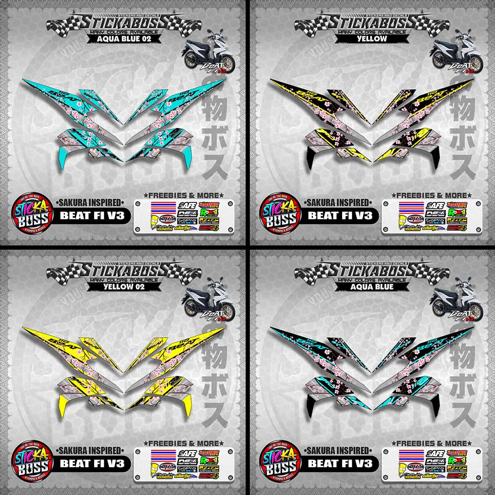 BEAT V3 STICKER DECALS ( SAKURA INSPIRED )【WITH FREEBIES】