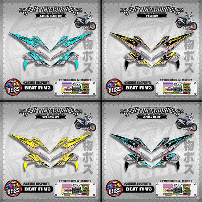 BEAT V3 STICKER DECALS ( SAKURA INSPIRED )【WITH FREEBIES】