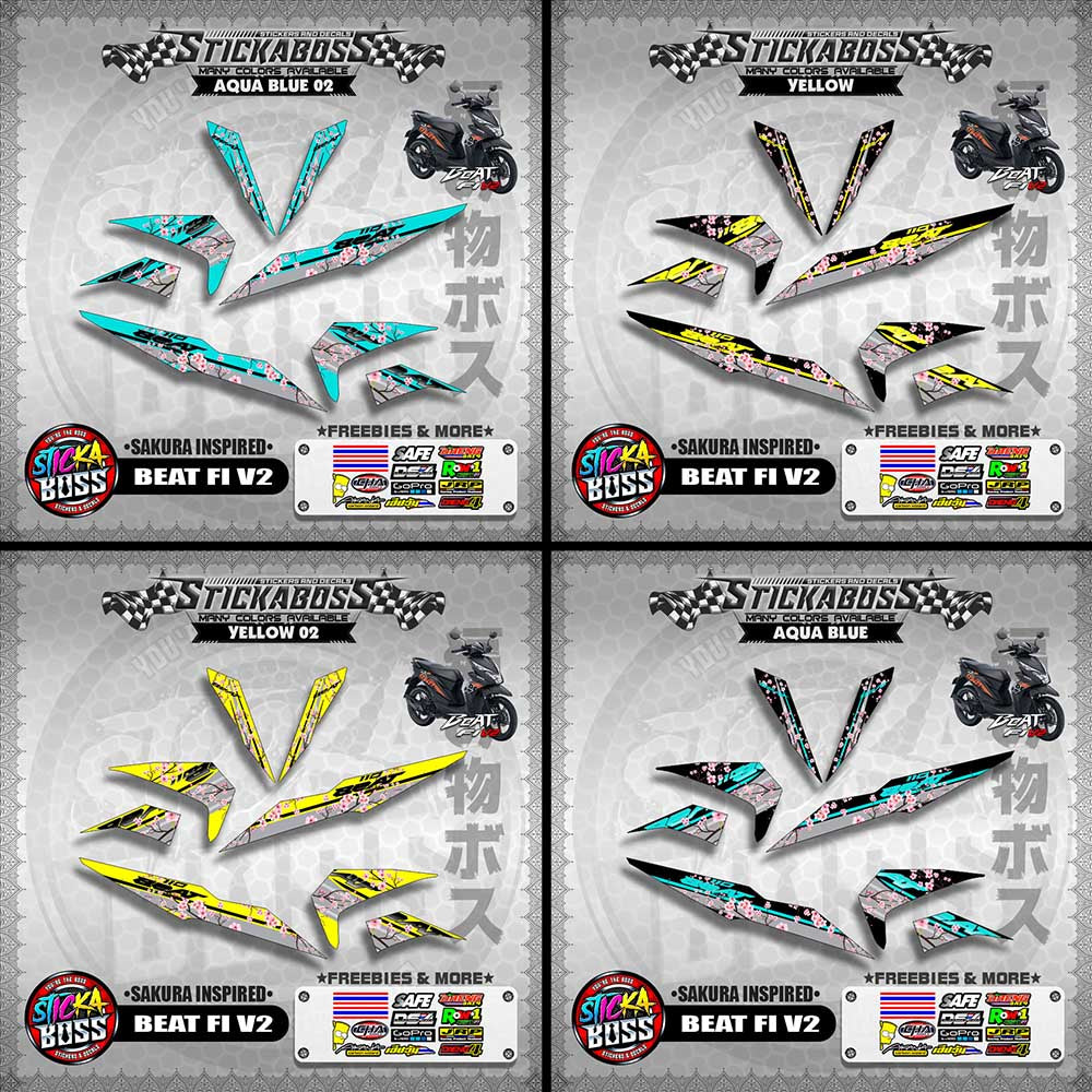 BEAT V2 STICKER DECALS ( SAKURA INSPIRED )【WITH FREEBIES】