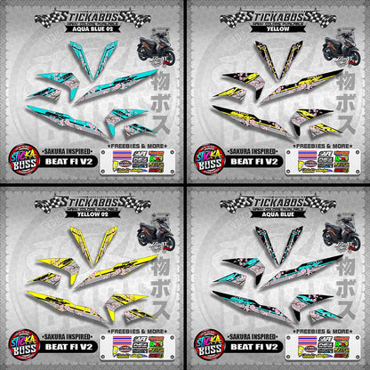 BEAT V2 STICKER DECALS ( SAKURA INSPIRED )【WITH FREEBIES】