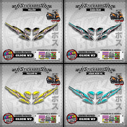 CLICK V2 STICKER DECALS ( SAKURA INSPIRED )【WITH FREEBIES】