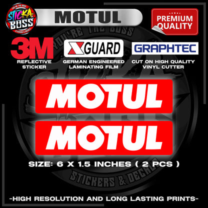 MOTUL | 2 PCS | 3M REFLECTIVE STICKER | PREMIUM LAMINATED【PREMIUM QUALITY】