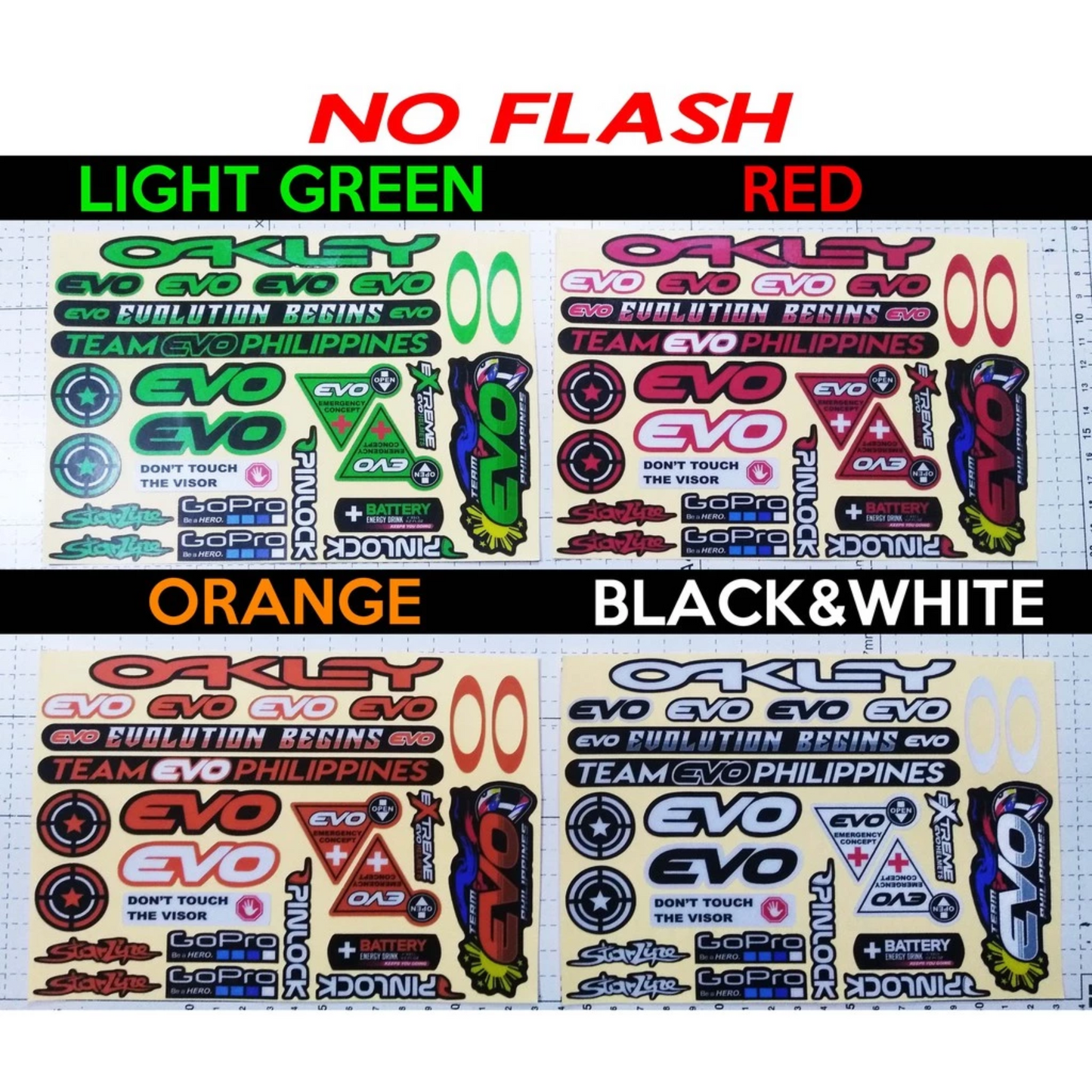 EVO REFLECTORIZED HELMET VISOR STICKERS【DIFFERENT COLORS / THICKER QUALITY / HD PRINTOUT】