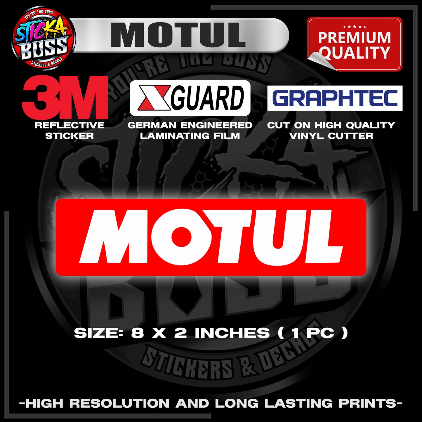 MOTUL | 2 PCS | 3M REFLECTIVE STICKER | PREMIUM LAMINATED【PREMIUM QUALITY】