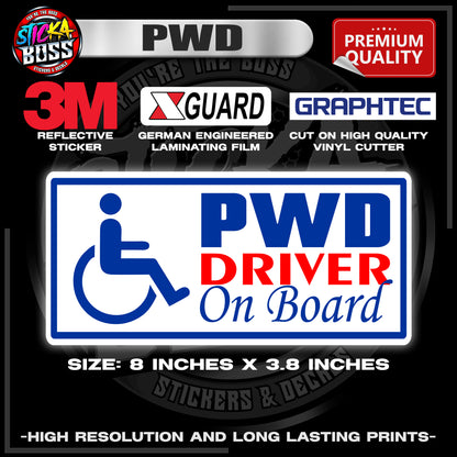 PWD / PERSON WITH DISABILITY 3M REFLECTIVE STICKER | PREMIUM LAMINATED【PREMIUM QUALITY】