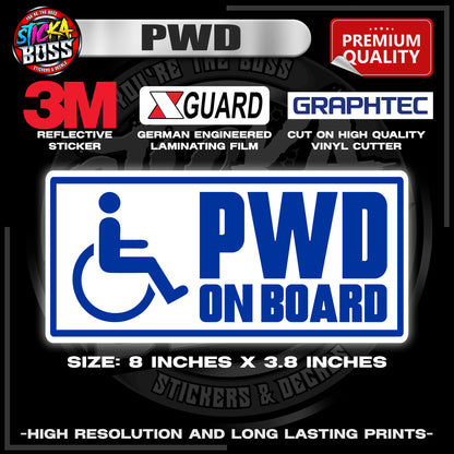 PWD / PERSON WITH DISABILITY 3M REFLECTIVE STICKER | PREMIUM LAMINATED【PREMIUM QUALITY】