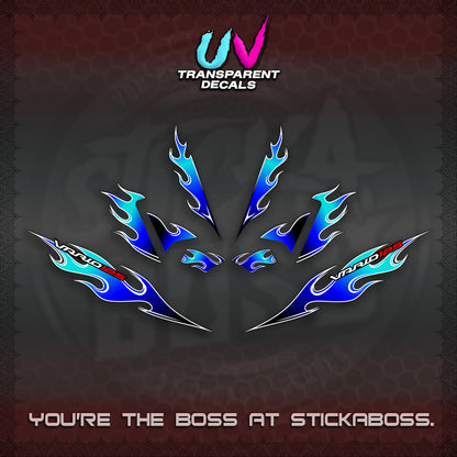 CLICK 125 V4 UV TRANSPARENT VARIO DECALS (MOTIF FLAME 2)STICKER DECALS By STICKABOSS
