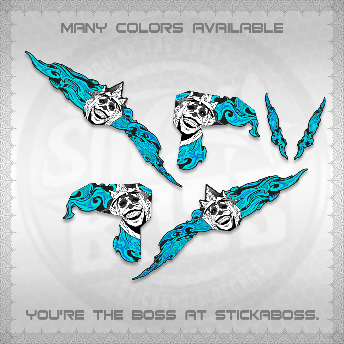 CLICK V3 DECALS (SOLO STATUE OF GOD DESIGN)STICKER DECALS By STICKABOSS