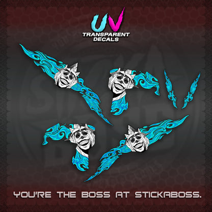 CLICK V3 UV TRANSPARENT DECALS (SOLO STATUE OF GOD DESIGN)STICKER DECALS By STICKABOSS