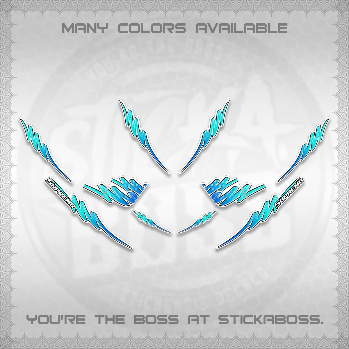 AEROX V2 FOR WHITE STRIPING DECALS (2 TONE PUTRA VIRDIAN)STICKER DECALS BY STICKABOSS
