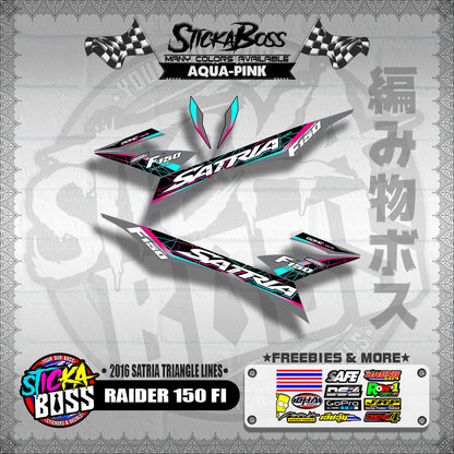 RAIDER 150 FI DECALS ( 2016 SATRIA TRIANGLE LINES )【WITH FREEBIES】