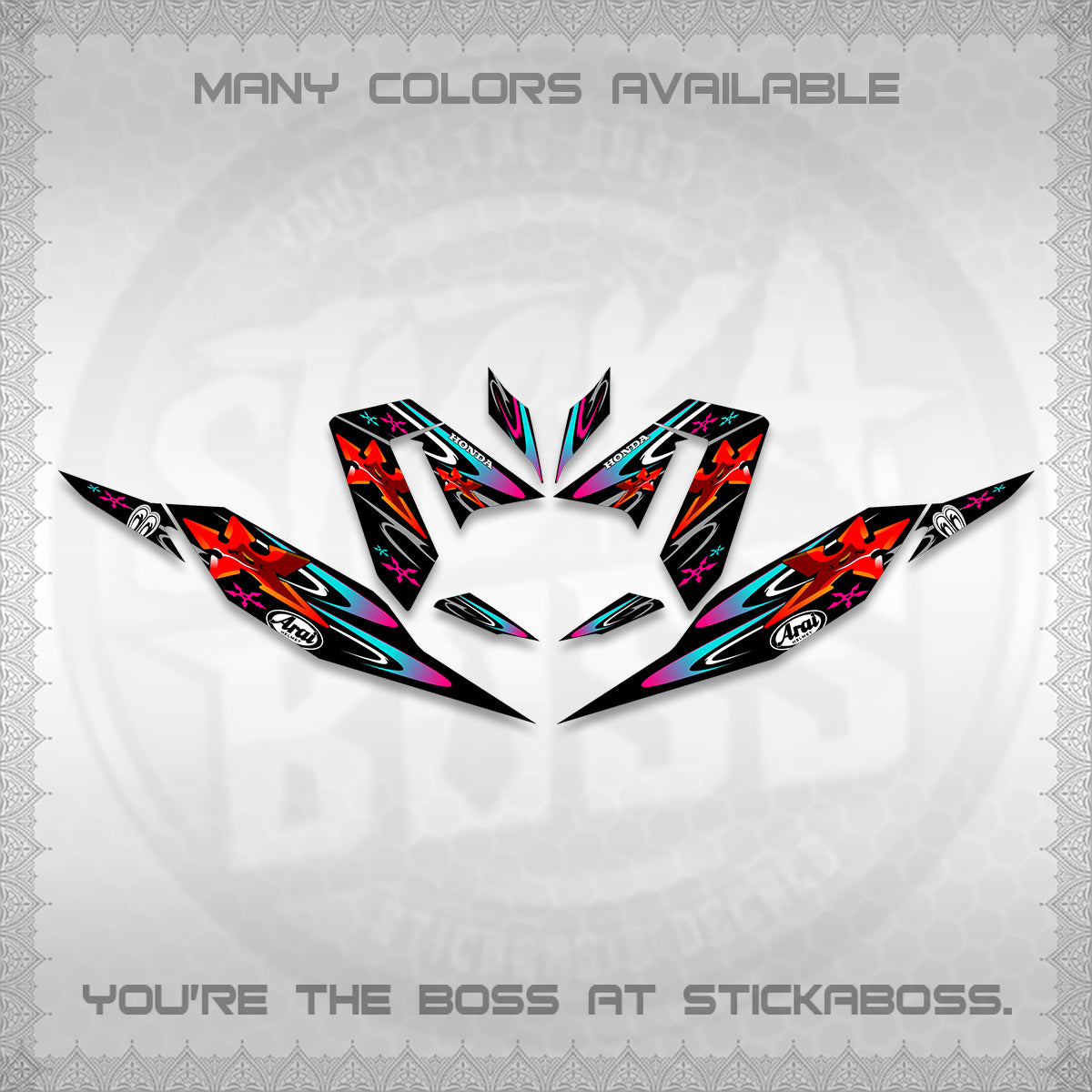 CLICK 125 V4 DECALS (2026 ARAI STAR RACING DESIGN) STICKER DECALS By STICKABOSS