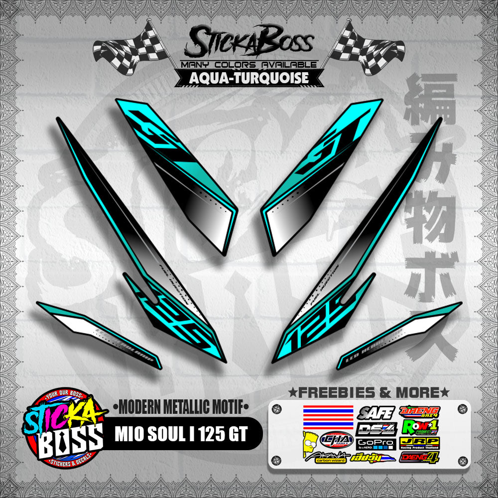 MIO SOUL I 125 GT DECALS ( MODERN METALLIC MOTIF )【WITH FREEBIES】