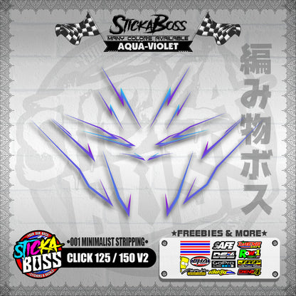 CLICK 125 / 150 V2 DECALS ( 001 MINIMALIST STRIPPING )【WITH FREEBIES】