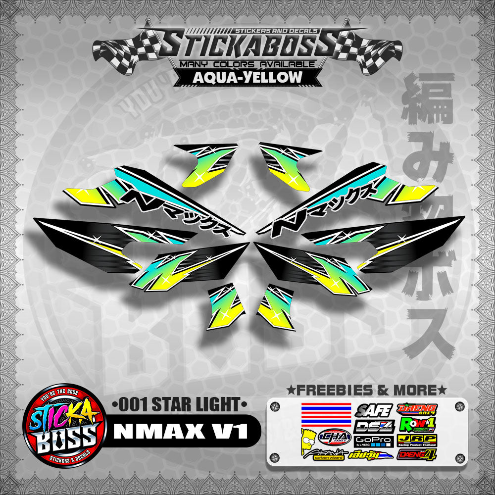 NMAX V1 STICKER DECALS ( 001 STAR LIGHT )【WITH FREEBIES】