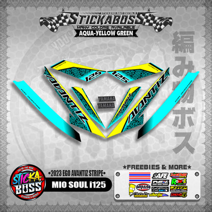 MIO SOUL I 125 STICKER DECALS ( 2023 EGO AVANTIZ STRIPE )【WITH FREEBIES】