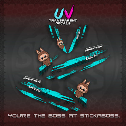 AEROX V2 UV TRANSPARENT DECAL(STUFF TOY 2 TONE)STICKER DECALS By STICKABOSS