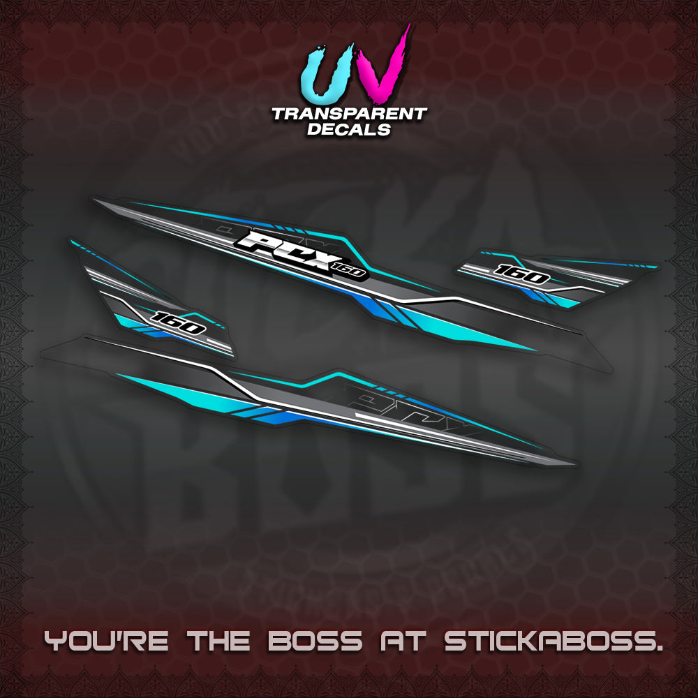 PCX 155 160 UV TRANSPARENT INDO DECALS (P007 NEW DESIGN)STICKER DECALS By STICKABOSS