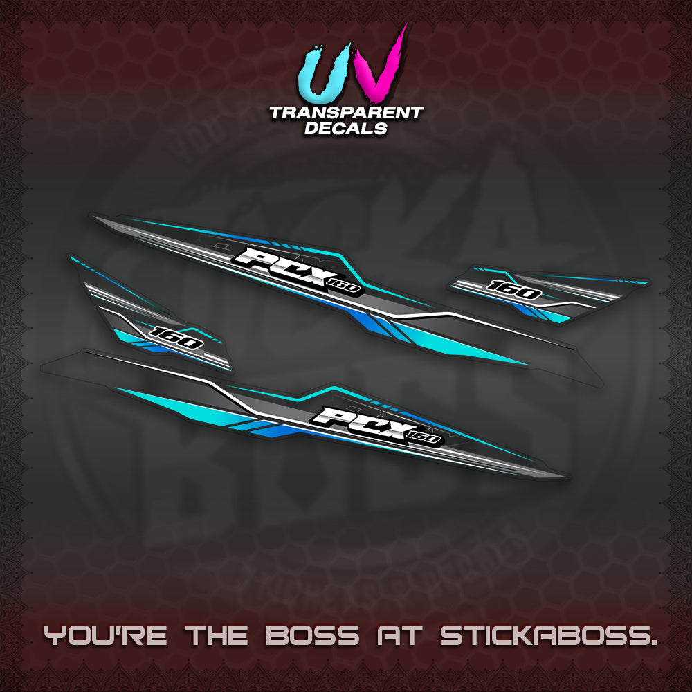 PCX 155 160 UV TRANSPARENT INDO DECALS (P007 NEW DESIGN)STICKER DECALS By STICKABOSS