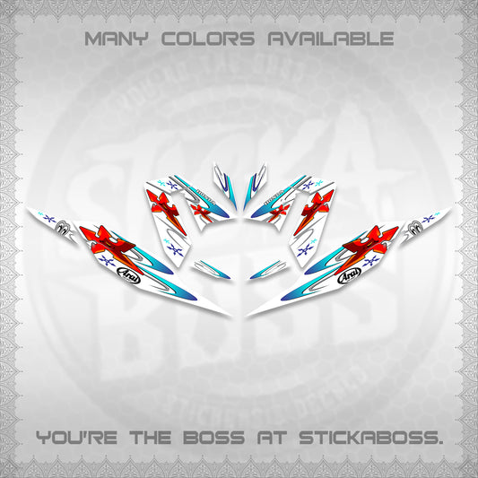 CLICK 125 V4 FOR WHITE DECALS (2026 ARAI STAR RACING DESIGN) STICKER DECALS By STICKABOSS