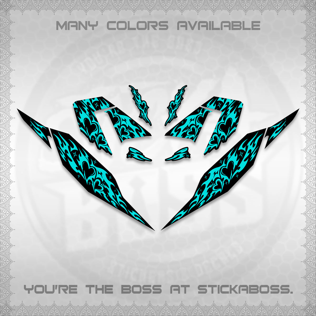 CLICK 125 V4 DECALS (2026 TRIBAL HEART DESIGN) STICKER KITS BY STICKABOSS
