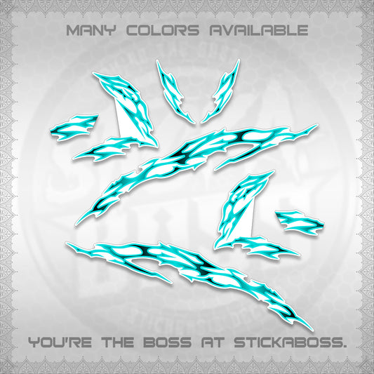 CLICK 125 V3 FOR WHITE DECALS (2026 T2 LIGHTNING DESIGN) STICKER KITS BY STICKABOSS