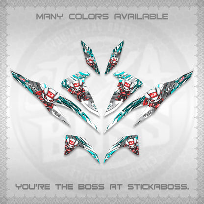 CLICK 125 V2 FOR WHITE DECALS (2026 NEW RCB 2.0 DESIGN) STICKER KITS BY STICKABOSS