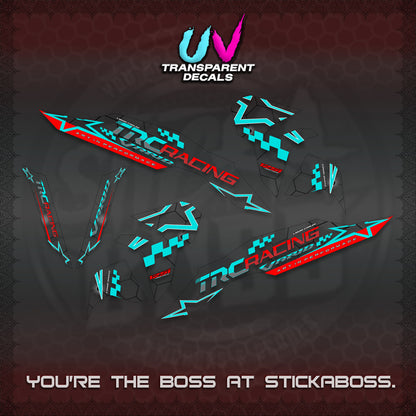 CLICK V3 UV TRANSPARENT DECALS (2026 TRC RACING DESIGN)STICKER DECALS By STICKABOSS