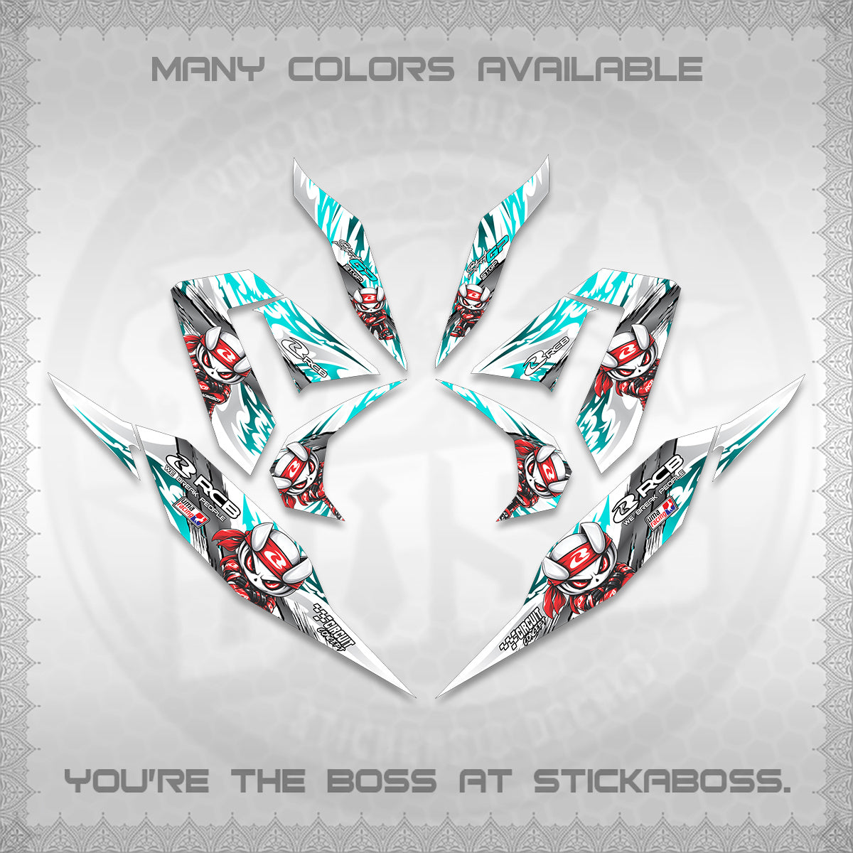 CLICK 125 V4 FOR WHITE DECALS (2026 NEW RCB 2.0 DESIGN) STICKER KITS BY STICKABOSS