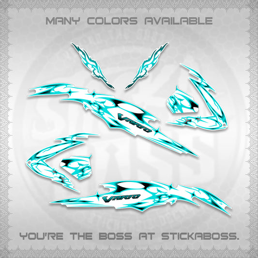 CLICK 125 V3 VARIO FOR WHITE DECALS (2026 T1 LIGHTNING DESIGN) STICKER KITS BY STICKABOSS
