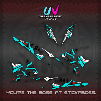 CLICK V2 UV TRANSPARENT VARIO DECALS (RX-O UNICORN GD)STICKER DECALS By STICKABOSS